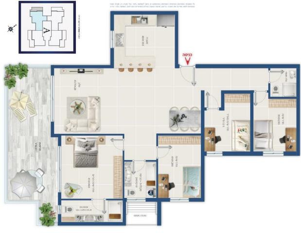 Apartment 5 rooms Ashdod Marina 342-IBL-1683