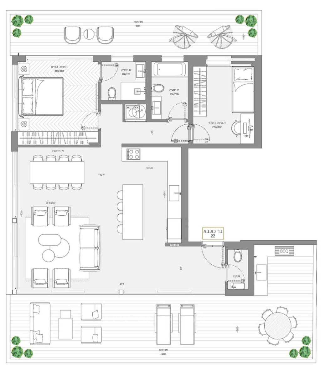 Penthouse 3 rooms Tel Aviv City center 457-IBL-1446