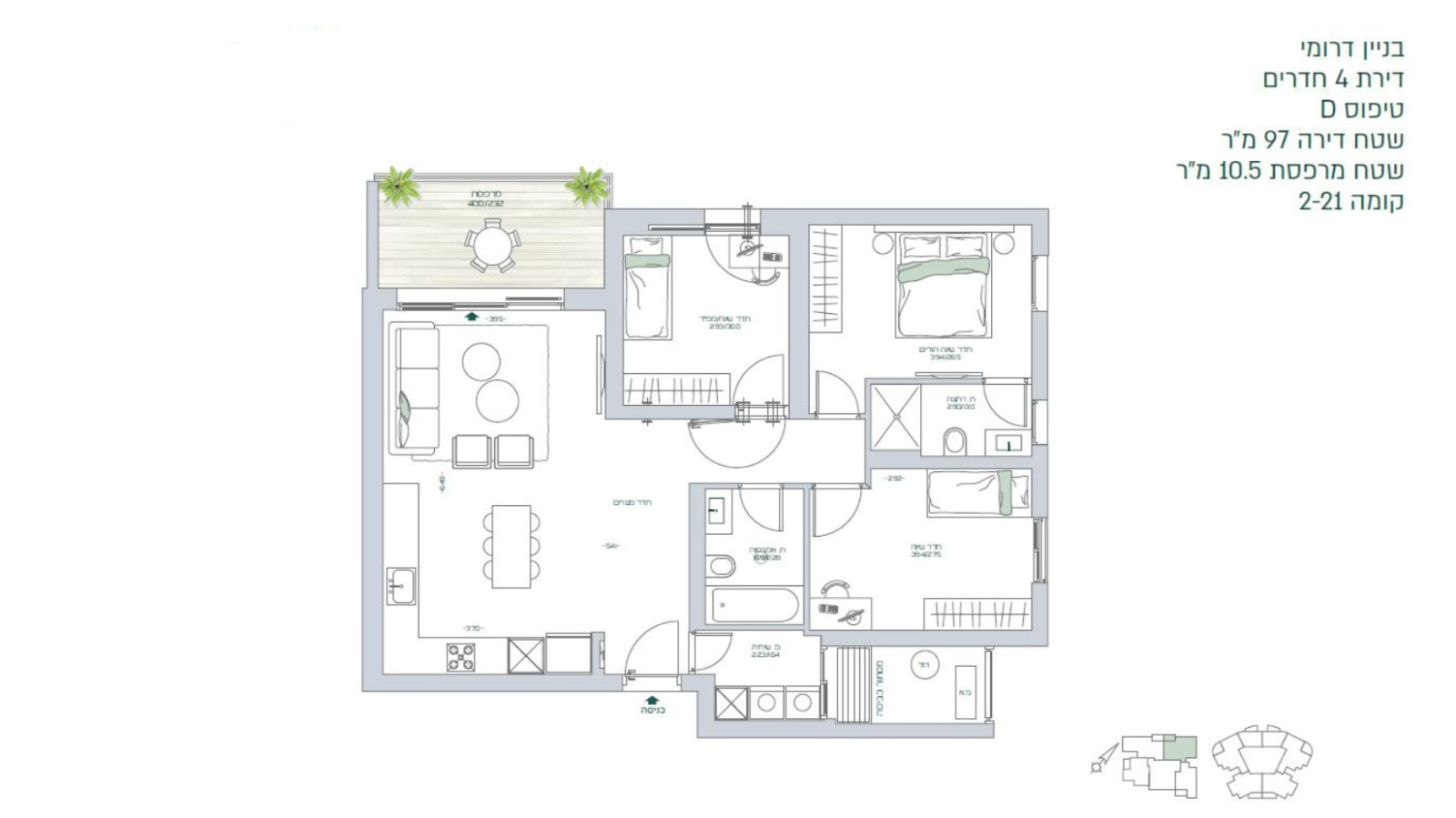 Apartment 4 rooms Bat yam Bat yam 828-IBL-124