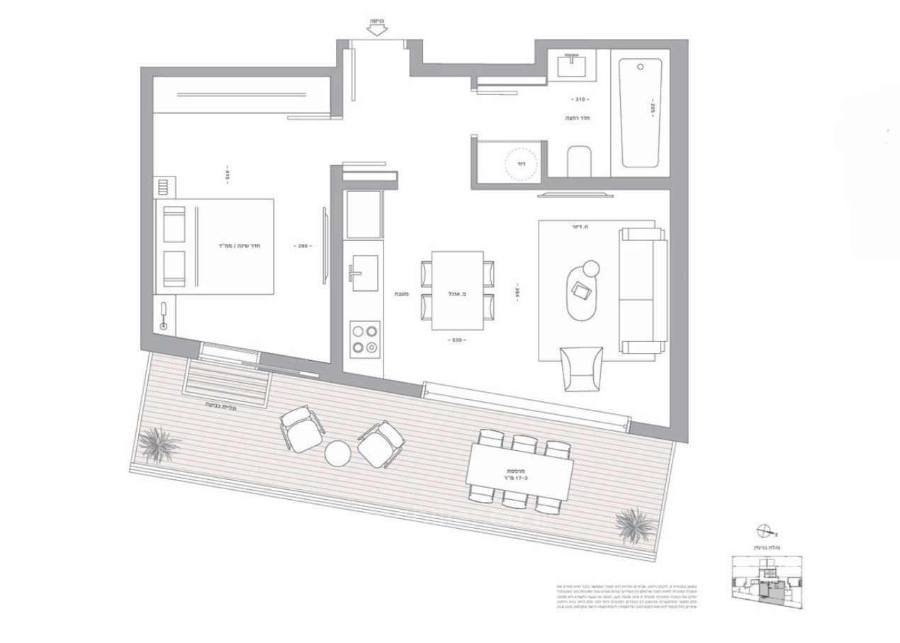 Penthouse 2 rooms Tel Aviv Neve Tsedek 828-IBL-131