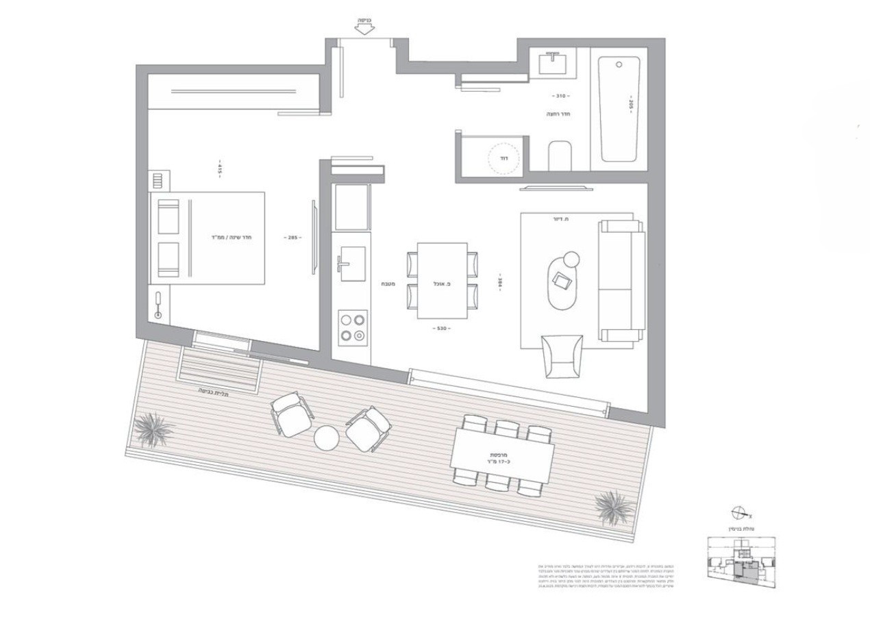 Penthouse 2 rooms Tel Aviv Neve Tsedek 828-IBL-131