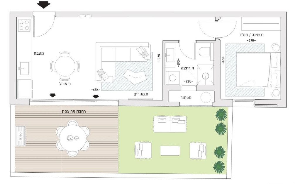 Ground floor 2 rooms Tel Aviv Lev Tel-Aviv 828-IBL-86